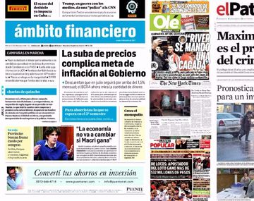 Mirá las tapas de los diarios