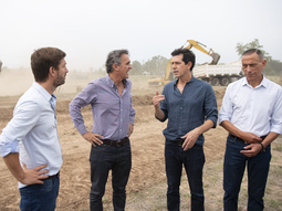 Wado de Pedro junto a Katopodis y Ustarroz recorrieron las obras sobre la RN 5