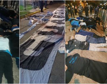 Así detenían a los barras de Racing en las inmediaciones de la cancha de Banfield