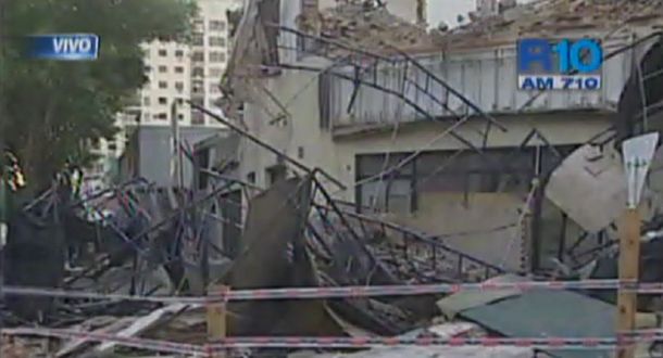 Impresionante derrumbe en Núñez deja una persona herida