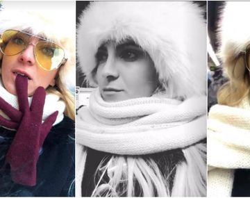 Cande ¡súper abrigada! en Instagram