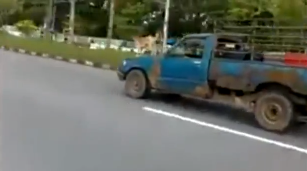 VIDEO: Un perro surfea con una camioneta en Tailandia