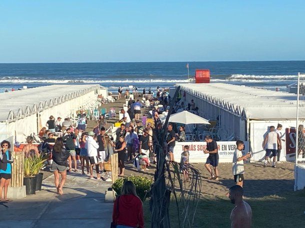La playa en Mar del Plata.