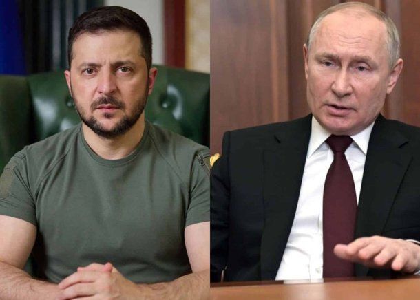 Volodomir Zelenski y Vladimir Putin.