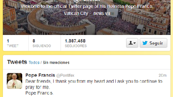 el primer tweet del papa francisco el primer tweet del papa francisco