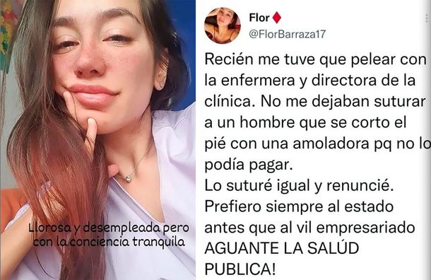 Grave denuncia de médica residente: no la dejaban atender a un herido porque no podía pagar