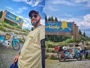Un conocido youtuber argentino unió Ushuaia con Alaska en una moto de baja cilindrada