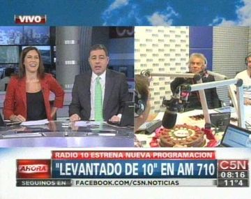 Doman le dio la bienvenida a Casella en Radio 10