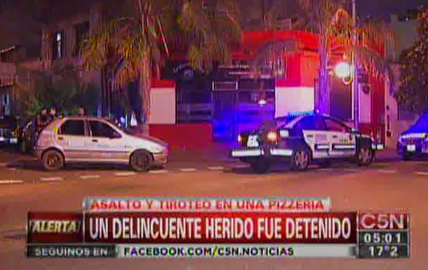 Tiroteo en una pizzería de Saavedra: un delincuente herido