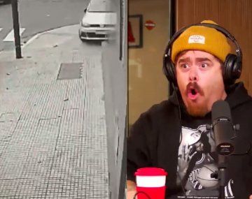 La reacción de Migue Granados cuando un auto casi choca contra el estudio de Olga