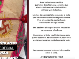 Un artículo indio con una esvástica budista causó polémica en las redes