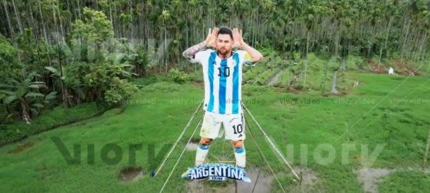 La impresionante gigantografía de Lionel Messi que montaron en India