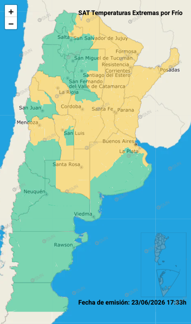 Alerta por frío y temperaturas cercanas a 0 grados en Buenos Aires. Alerta por frío y temperaturas cercanas a 0 grados en Buenos Aires.
