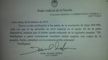se conocio la aclaracion de rafecas se conocio la aclaracion de rafecas