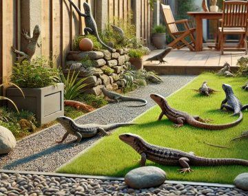 Lagartijas en las casas.