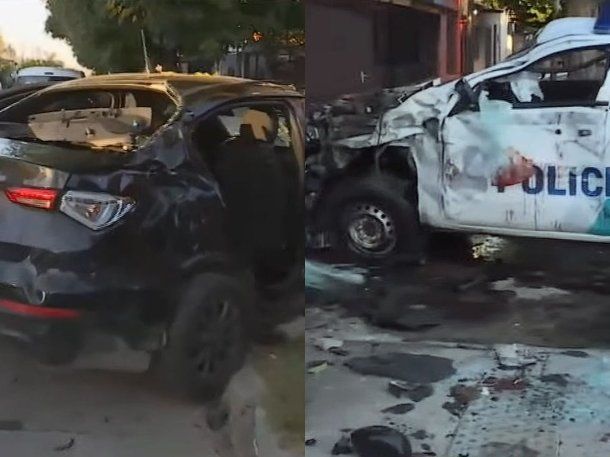 Robo, persecución y choque dejó a varios policías heridos en Wilde