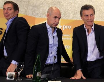 Santilli, Rodríguez Larreta y Macri.
