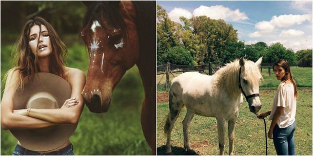 Calu Rivero se arrepintió y se mostro al natural con un caballo