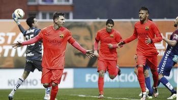 con goles de messi, barcelona derroto al eibar y se afianza como lider con goles de messi, barcelona derroto al eibar y se afianza como lider