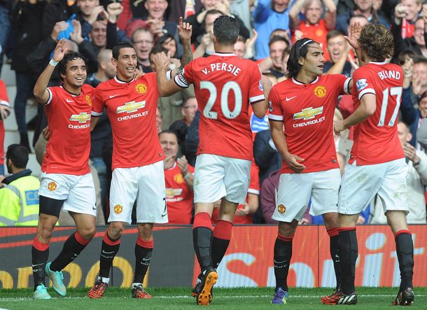 Di María y Falcao le dieron el triunfo al Manchester United