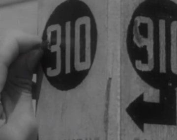 Parada de colectivos en 1956.