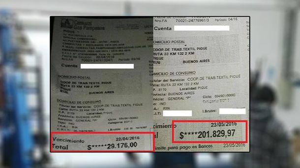 Tarifazo: A una cooperativa textil que pagaba 29 mil pesos por el gas le llegó boleta de 201 mil