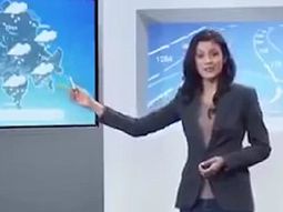La dramática caída en un programa en vivo de la chica del clima de Suiza