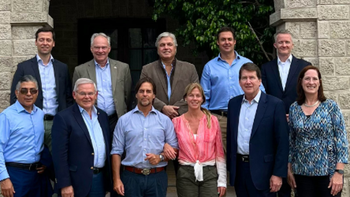 El presidente Luis Lacalle Pou y la comitiva de congresistas estadounidenses en la residencia de Anchorena, en abril pasado. El presidente Luis Lacalle Pou y la comitiva de congresistas estadounidenses en la residencia de Anchorena, en abril pasado.