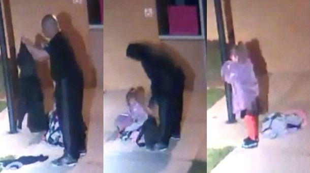 La chica fue abandonada a la intemperie en el frío