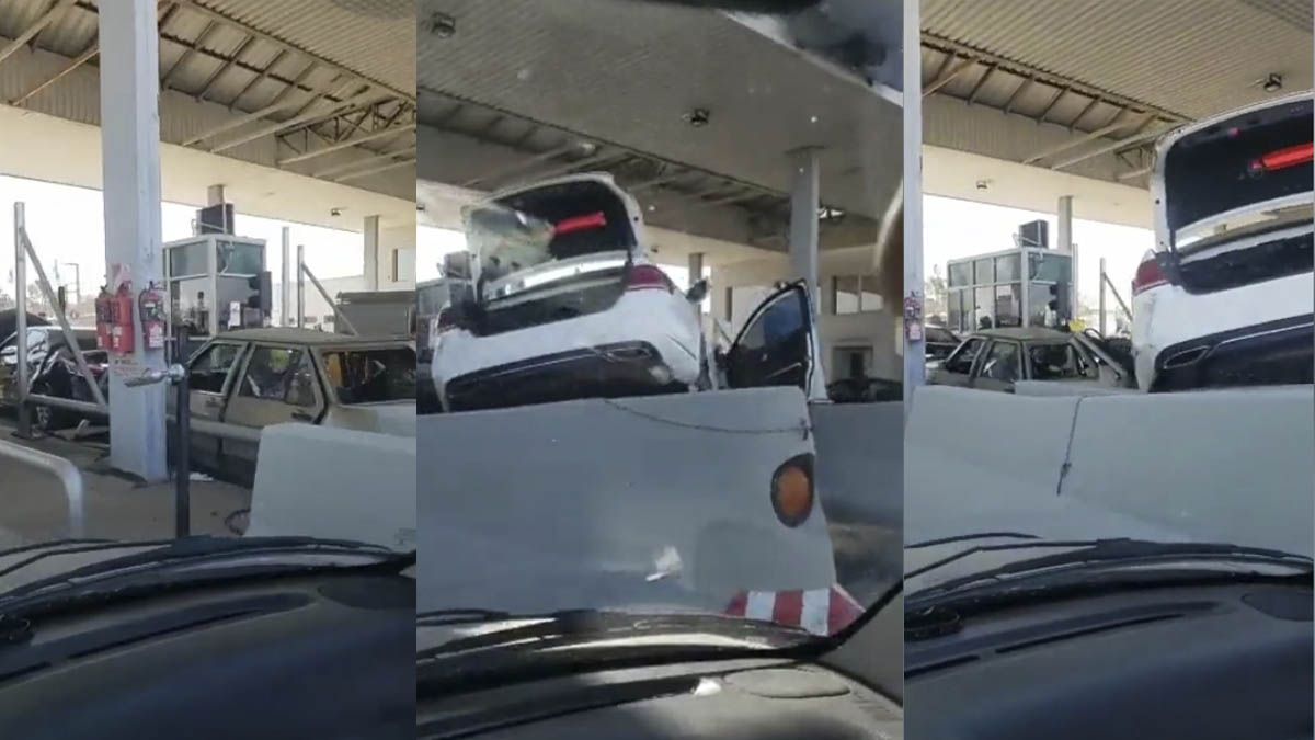 Choque múltiple en Córdoba un auto impactó contra una cabina de peaje