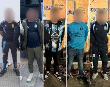 Algunos de los detenidos durante la despedida de Lionel Messi en el Monumental