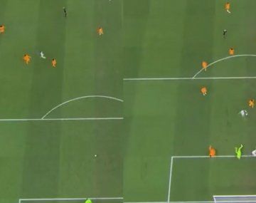 Así se vio el pase de Messi y gol de Molina desde el cielo