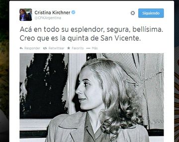 Cristina Kirchner recordó a Evita: Nunca se fue