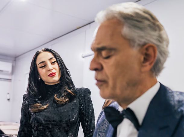 Video: así fue el detrás de escena de los ensayos entre Andrea Bocelli y Nicki Nicole