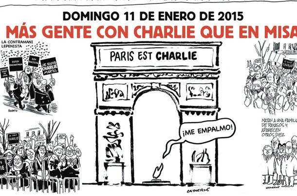 Mirá la página central de Charlie Hebdo tras el ataque