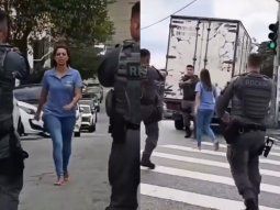 Contenido sensible: un policía de Brasil mató de un tiro a una mujer que estaba en un presunto brote psicótico