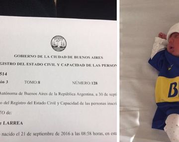 Diego Larrea, un hincha fanático de Boca, le puso Xeneize a su hijo