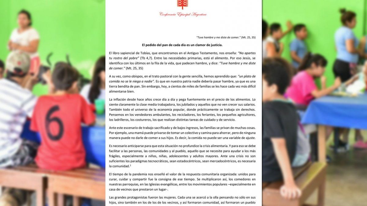 Comunicado de la Iglesia por la falta de alimentos en comedores ...