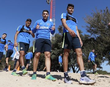 El delantero durante la pretemporada en Paraguay (Foto: Prensa CABJ)