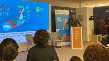 El ministro de Ganadería, Agricultura y Pesca, Fernando Mattos, expuso ante la COP 28 sobre la neutralidad de la ganadería uruguaya. El ministro de Ganadería, Agricultura y Pesca, Fernando Mattos, expuso ante la COP 28 sobre la neutralidad de la ganadería uruguaya.