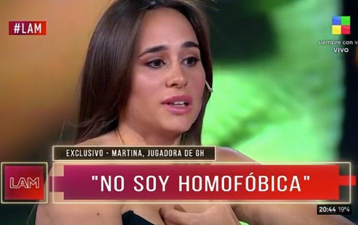 El descargo de Martina de Gran Hermano en LAM: No entiendo la bisexualidad