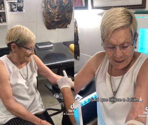 Abuela de 80 años se hizo un tatuaje en honor a Julián Álvarez y es viral