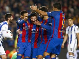 El festejo del Barcelona por Copa del Rey El festejo del Barcelona por Copa del Rey