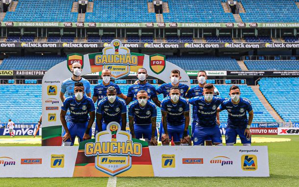 Futbolistas del Gremio salieron a la cancha con barbijos