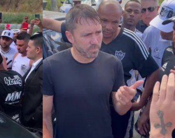 Susto para Chacho Coudet: lo apretaron hinchas de Atlético Mineiro