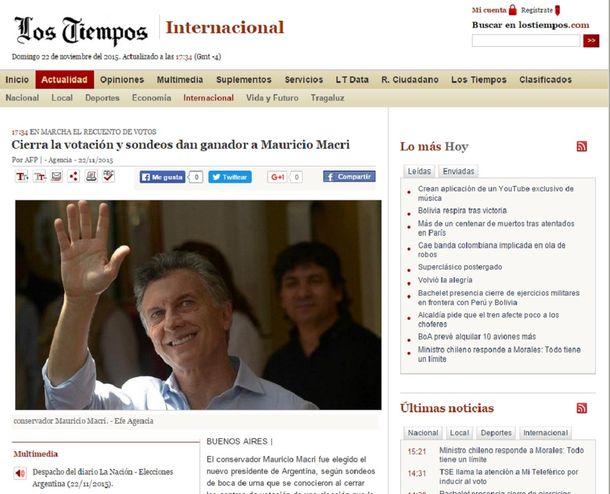 Así reflejan los diarios de Latinoamérica el resultado electoral del balotaje