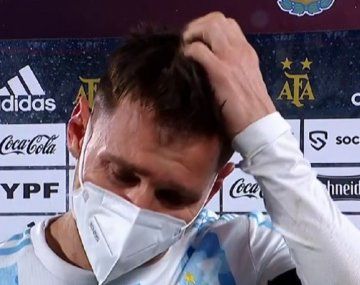 Messi lloró de emoción después del partido ante Bolivia