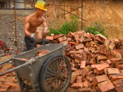 Shi Shenwei en plena jornada diaria de trabajo (y ejercicio)