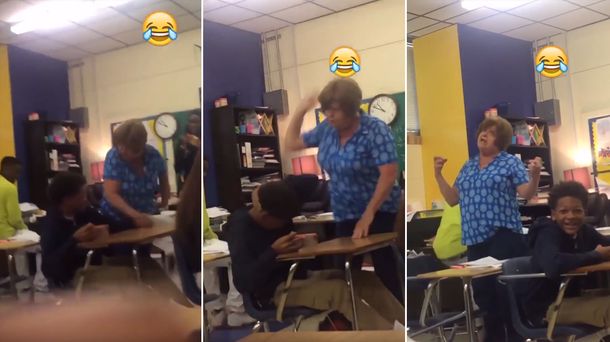 VIDEO: Una maestra golpeó a un alumno de color y se burló de él en plena clase