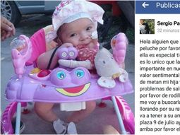 Sergio Paz, el papá de la nena que perdió el peluche, pidió ayuda en Facebook